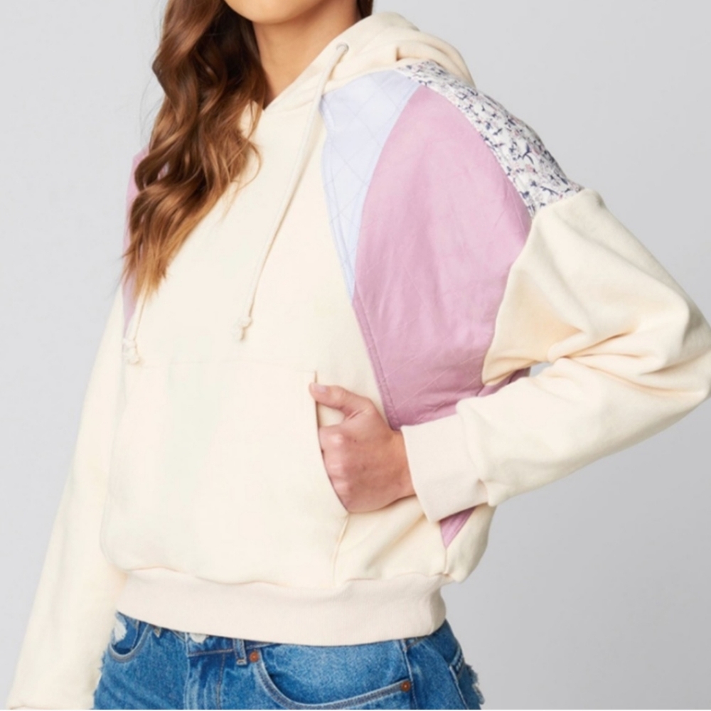 BLANK NYC Good Lookin Patchwork Hoodie XL